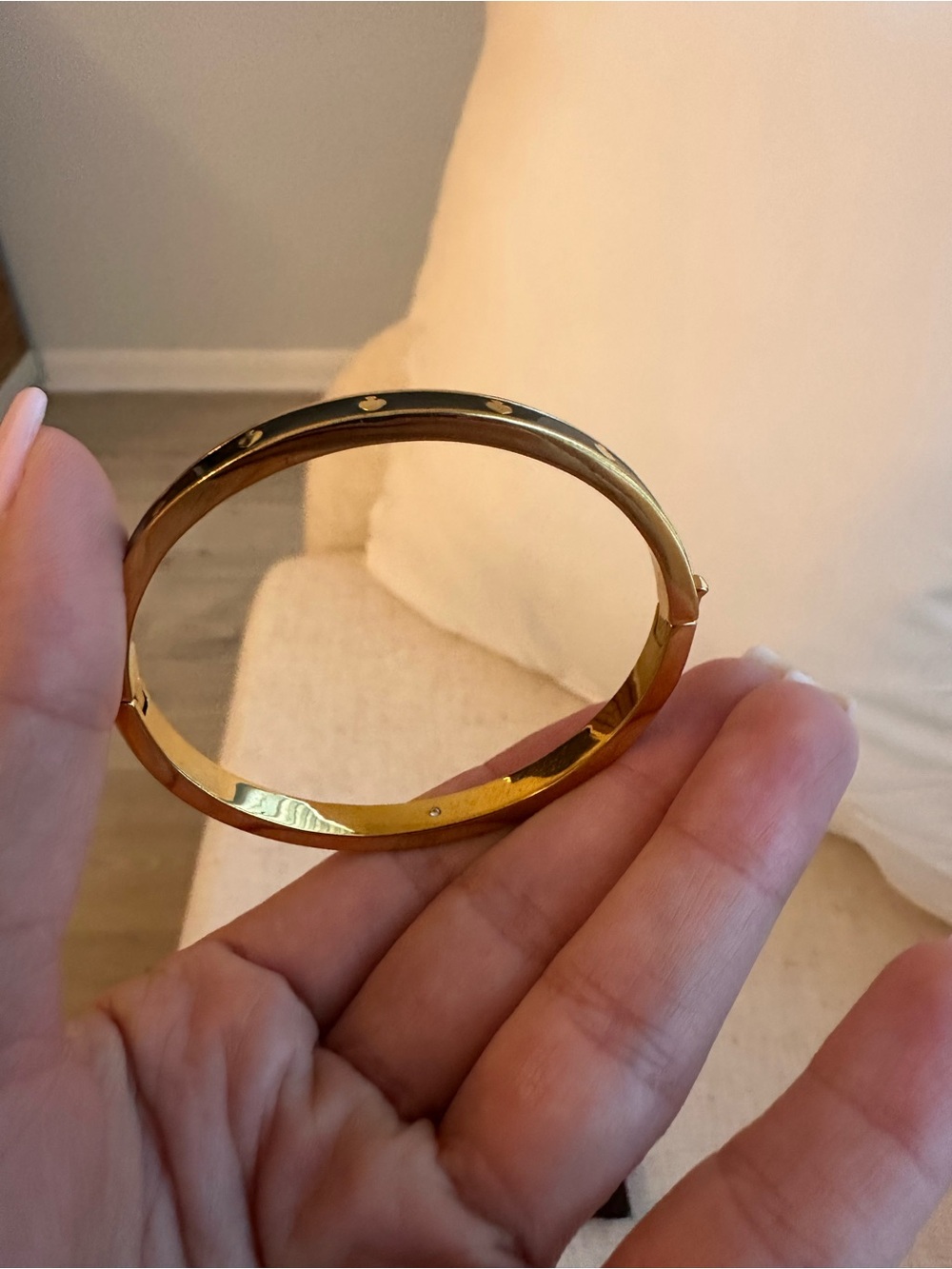 kate spade Gold and Black Heart Enamel Bangle Bracelet - Picture 4 of 8